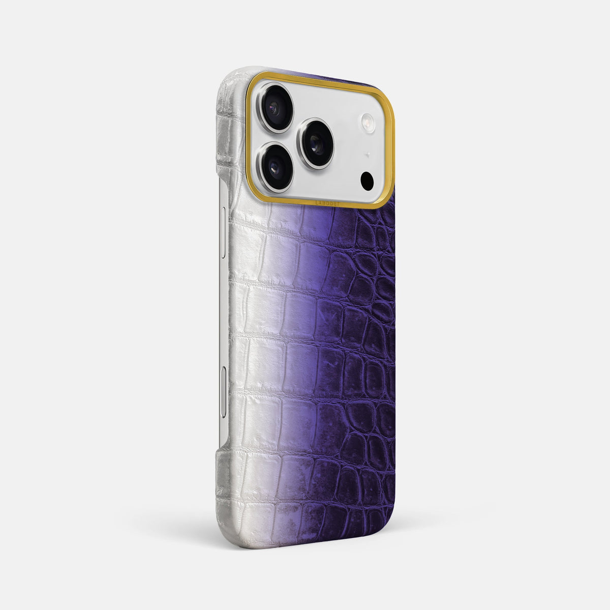 Classic Case For iPhone 18 Pro Max In Himalayan Crocodile -2 | Purple-Gold