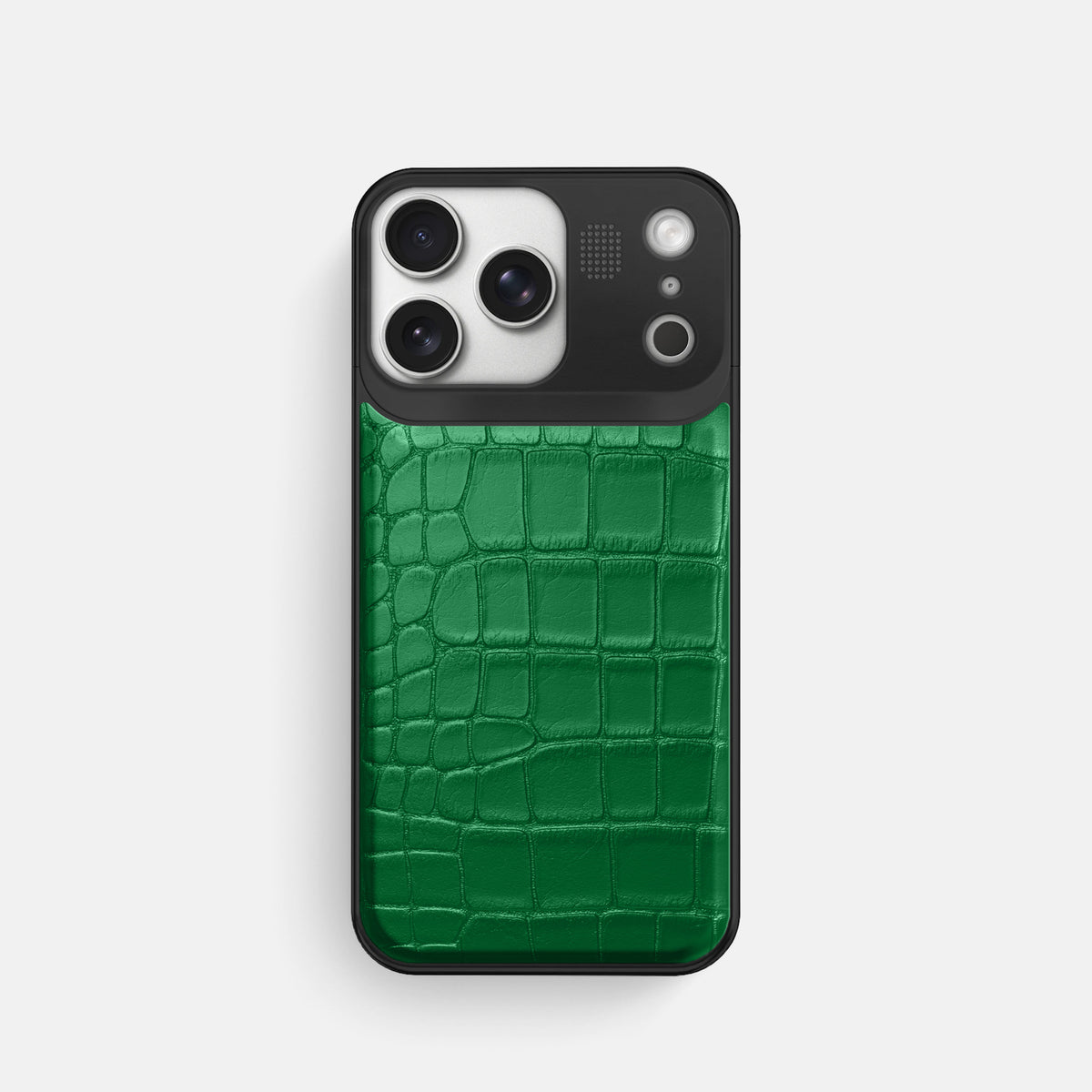 Metal Case For iPhone 17 Pro In Alligator -1 | Forest-Green-Black
