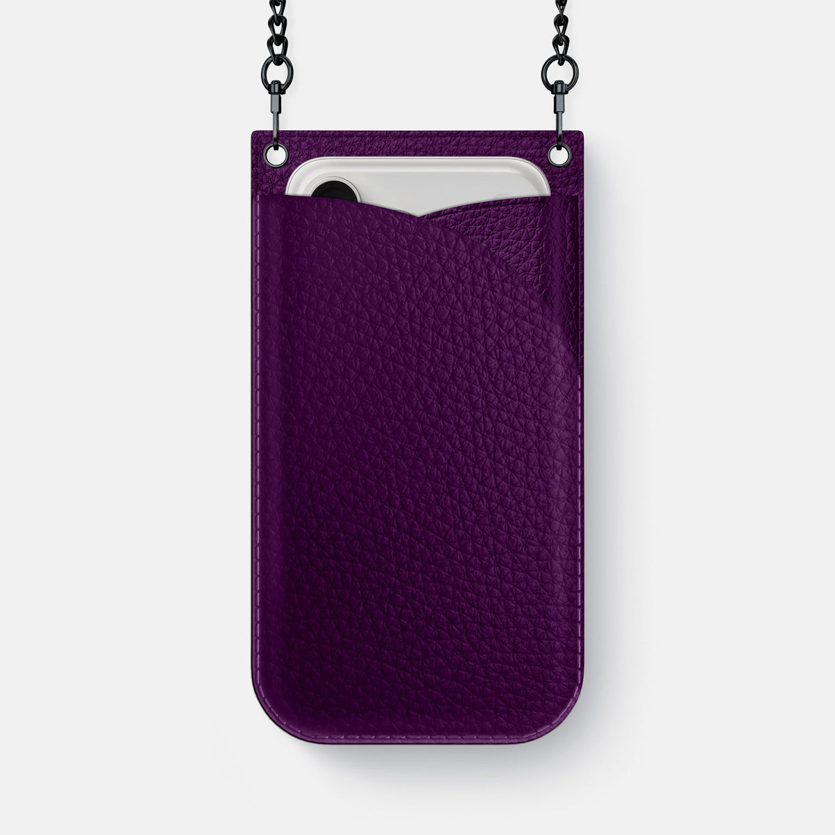 Crossbody Bag For iPhone 18 Pro Max In Calf -1 | Violet-Black