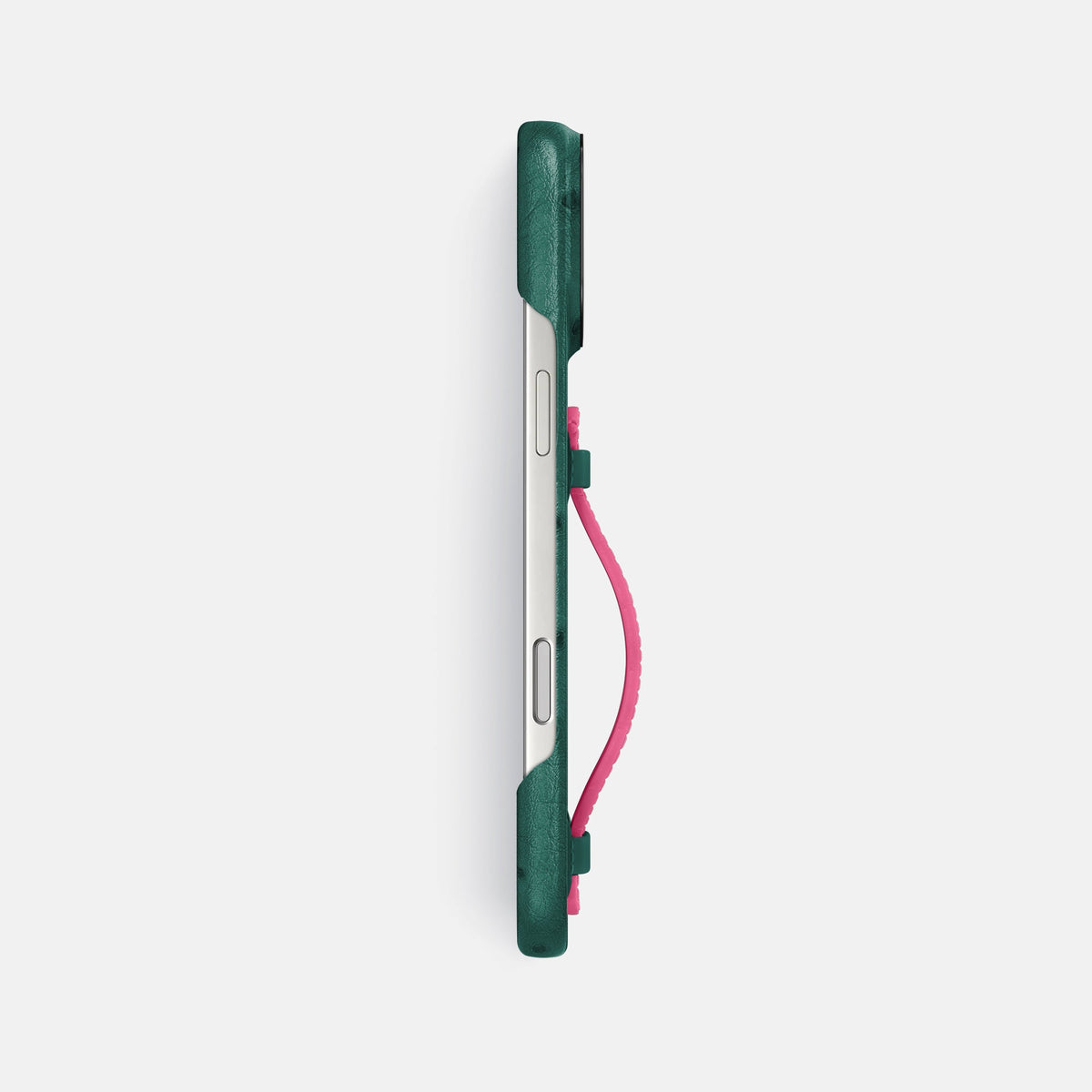 Center Handle Coloré For iPhone 18 Pro Max In Ostrich -2 | Forest-Green-Black