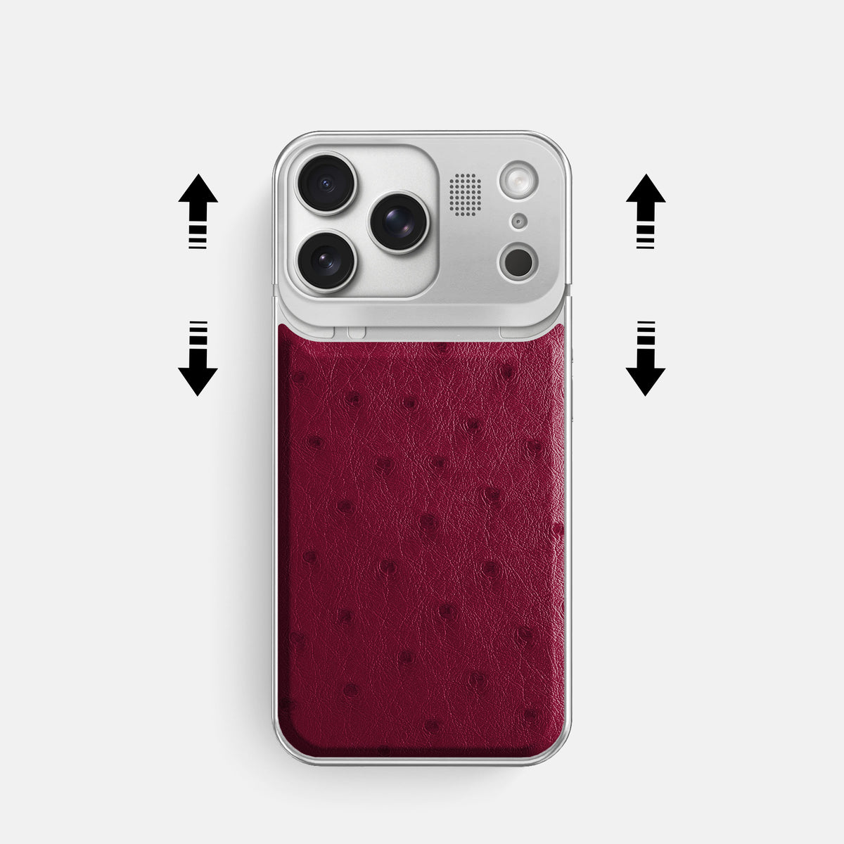Metal Case For iPhone 17 Pro In Ostrich -2 | Bordeaux-Steel