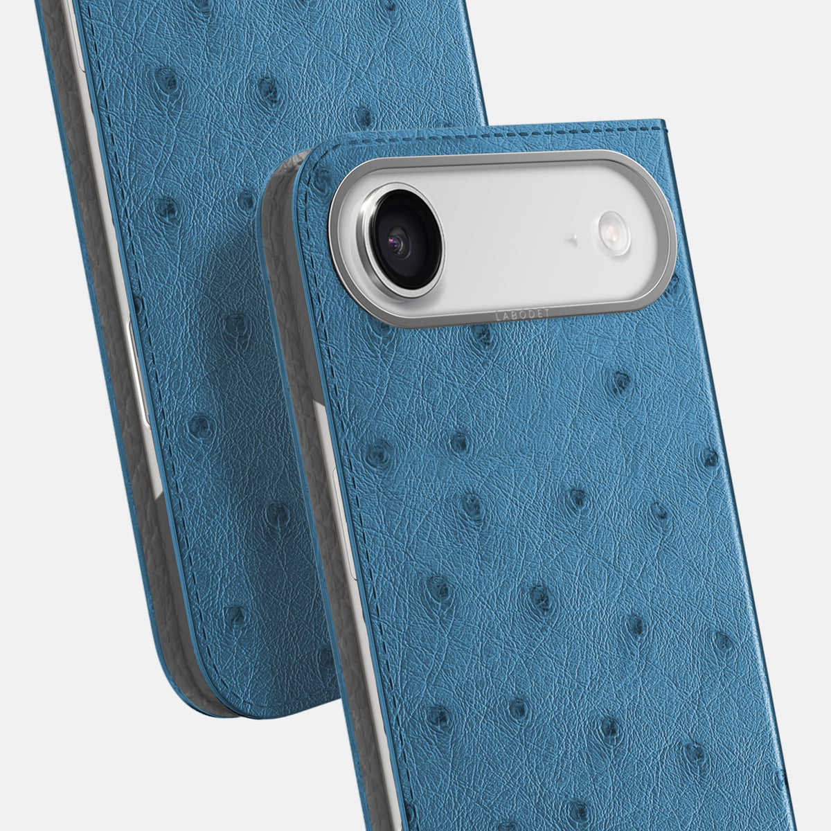 Folio Case For iPhone 17 Air In Ostrich -5 | Blue-Jeans-Steel