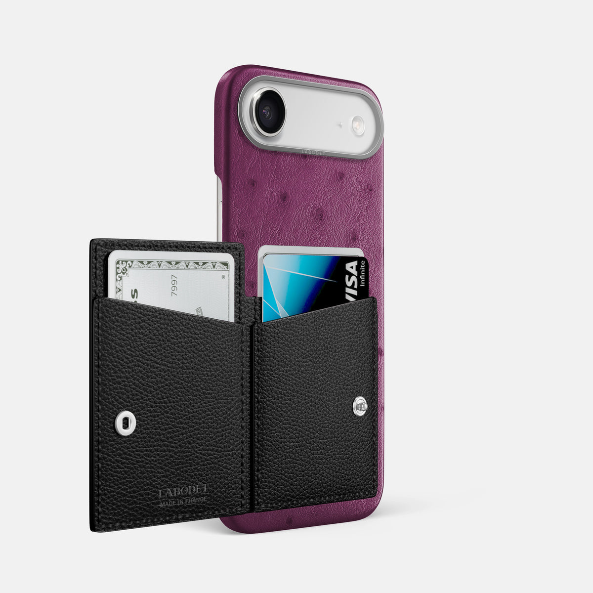 Bi-Fold Case For iPhone 17 Air In Ostrich -2 | Purple-Steel