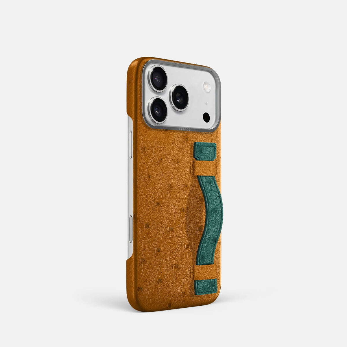 Handle Case Coloré For iPhone 18 Pro In Ostrich -2 | Chestnut-Steel