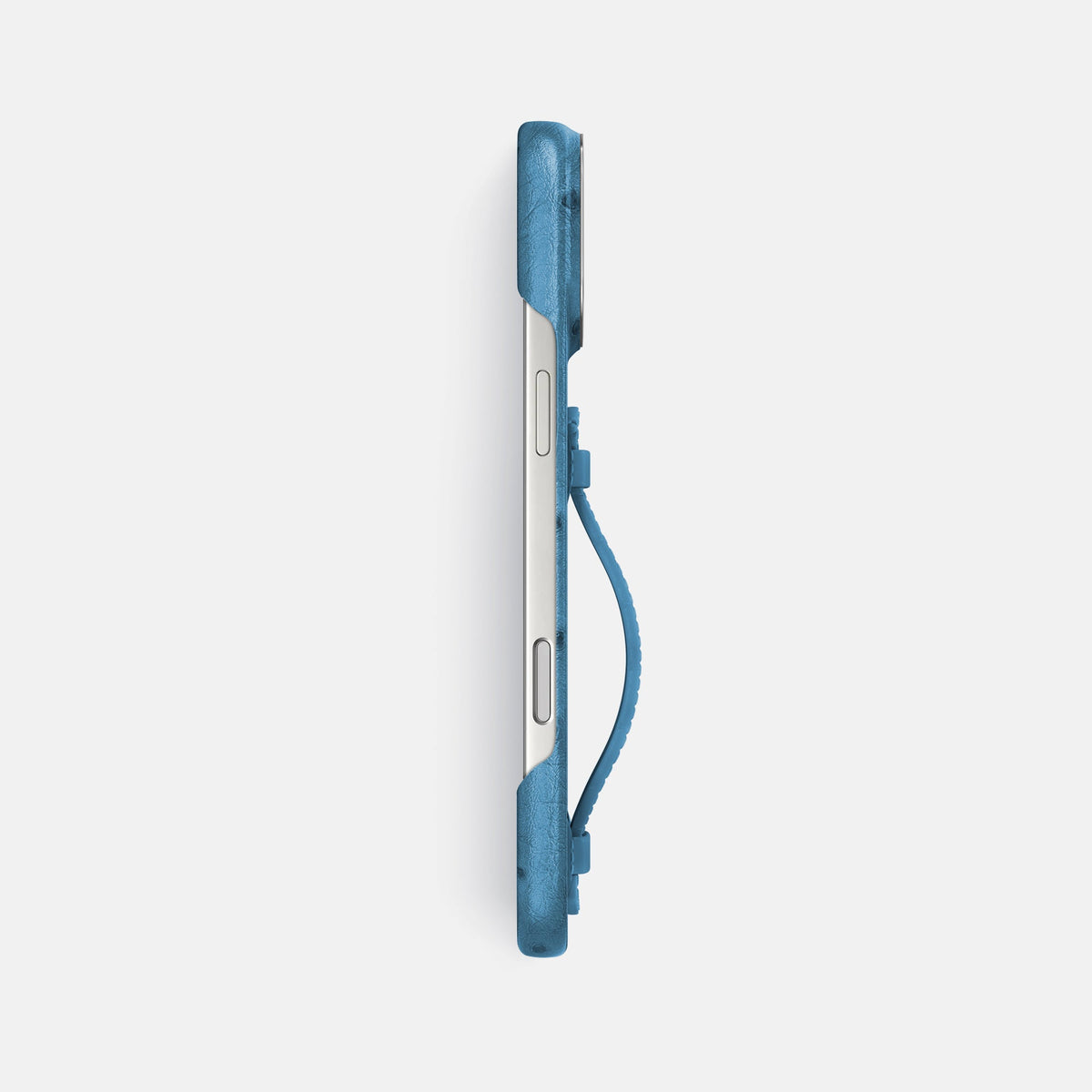 Center Handle For iPhone 18 Pro Max In Ostrich -2 | Blue-Jeans-Steel