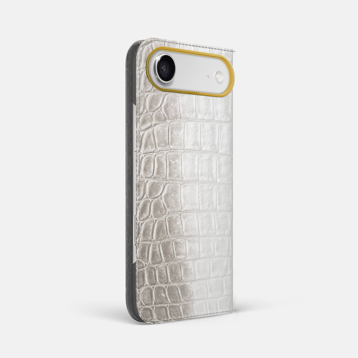 Folio Case For iPhone 17 Air In Himalayan Crocodile -1 | Grey-Gold