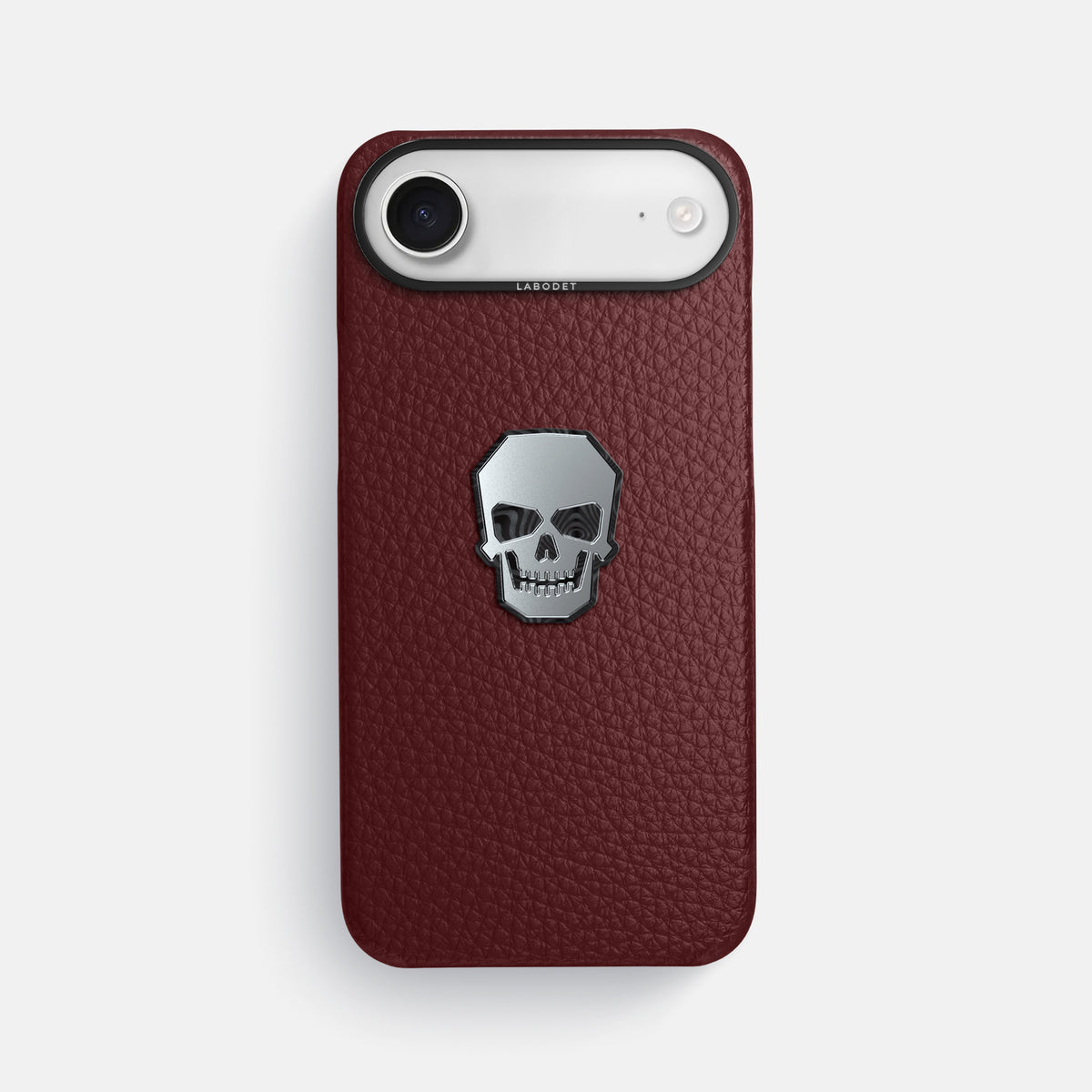 Classic Case With Titanium Skull For iPhone 17 Air In Calf -1 | Bordeaux-Black