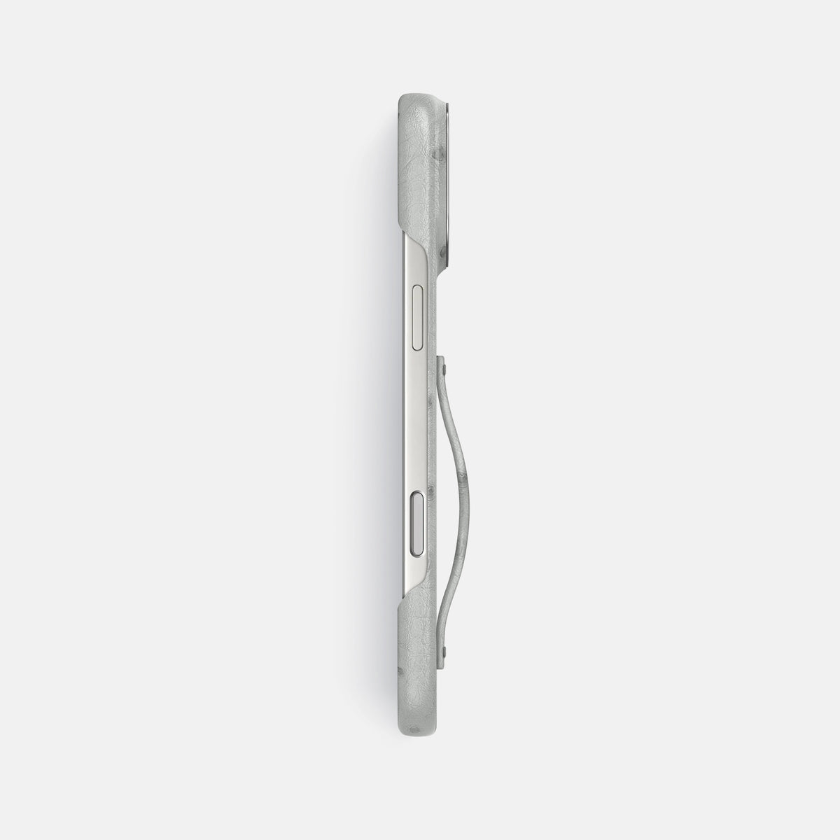 Finger Case For iPhone 17 Pro Max In Ostrich -3 | White-Steel