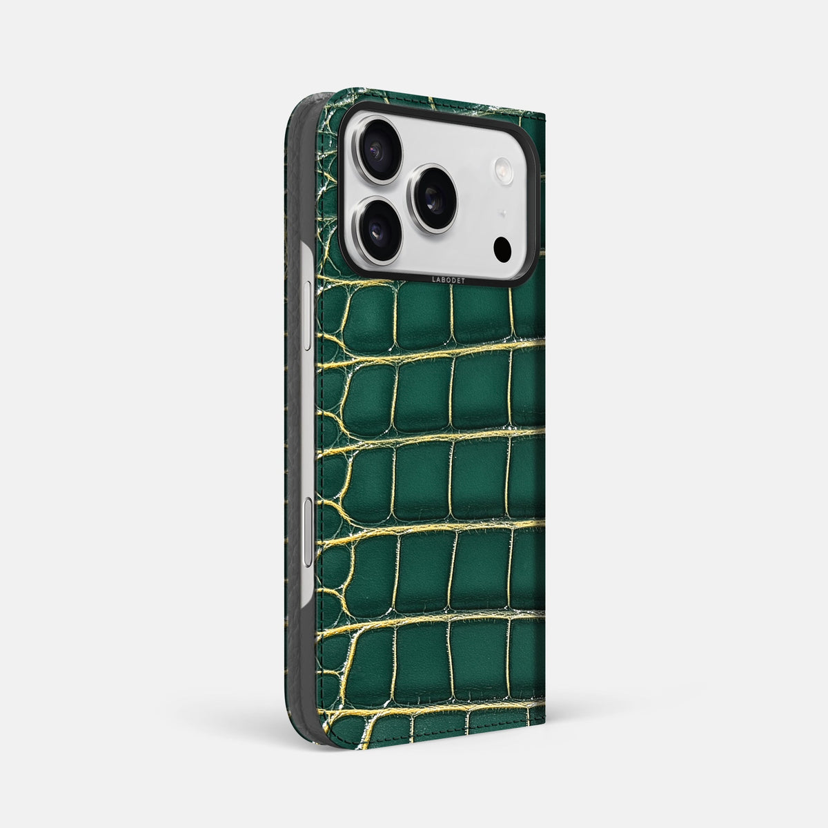 Folio Case For iPhone 18 Pro Max In Patina Alligator -1 | Cambridge-Black