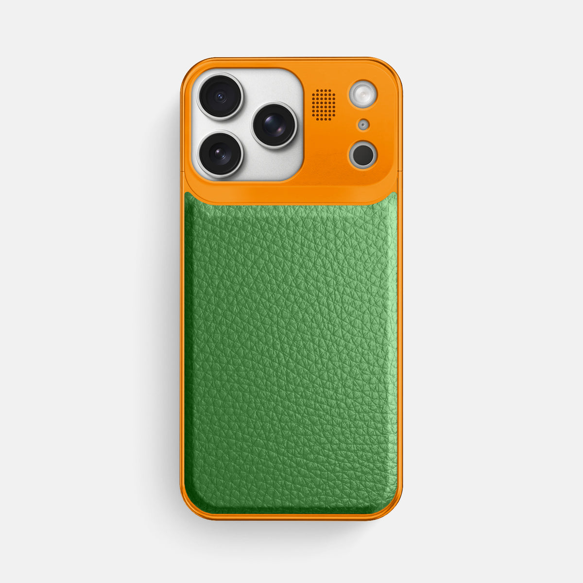 Metal Case For iPhone 17 Pro Max In Calf -1 | Herb-Orange