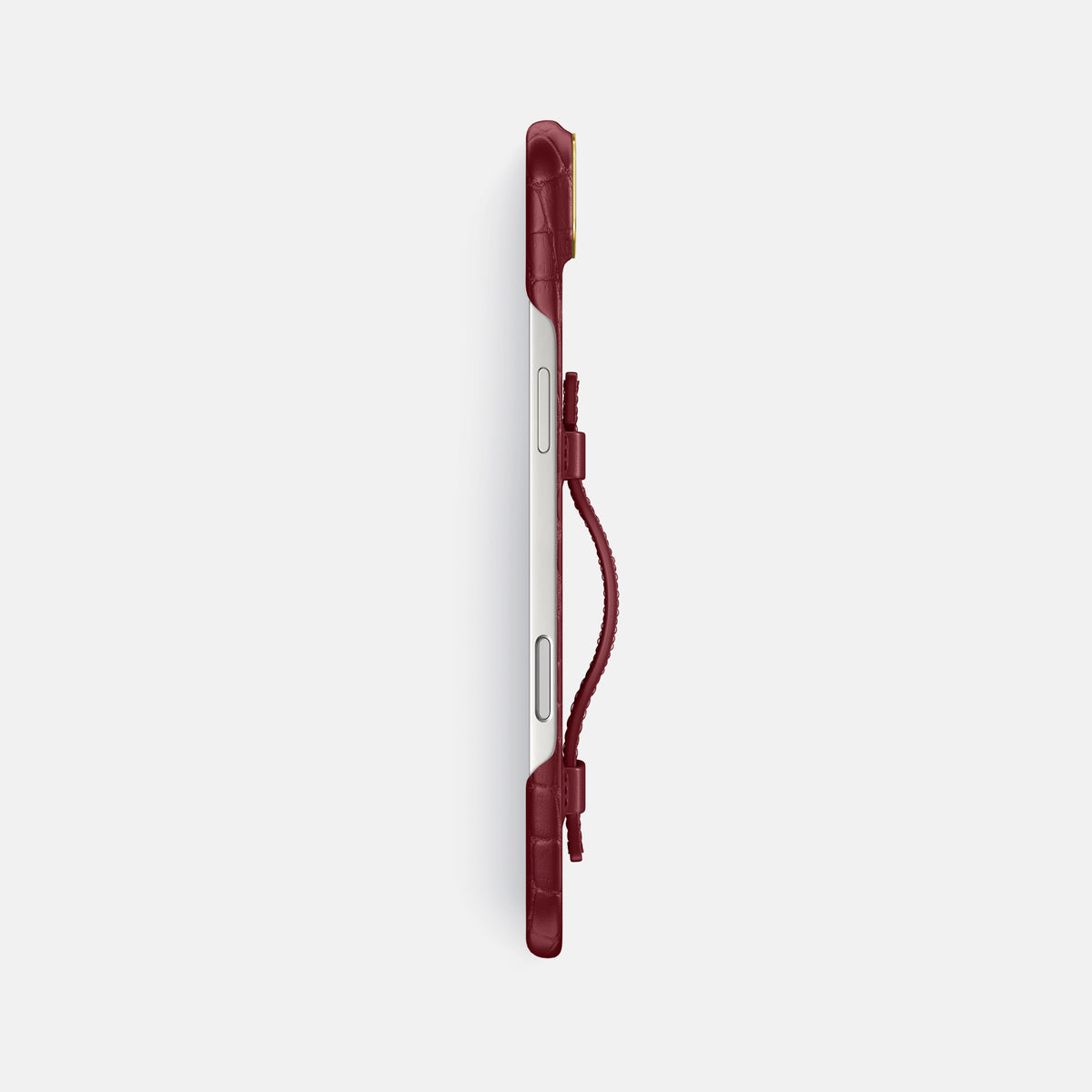 Handle Case For iPhone 17 Air In Alligator -3 | Burgundy-Gold