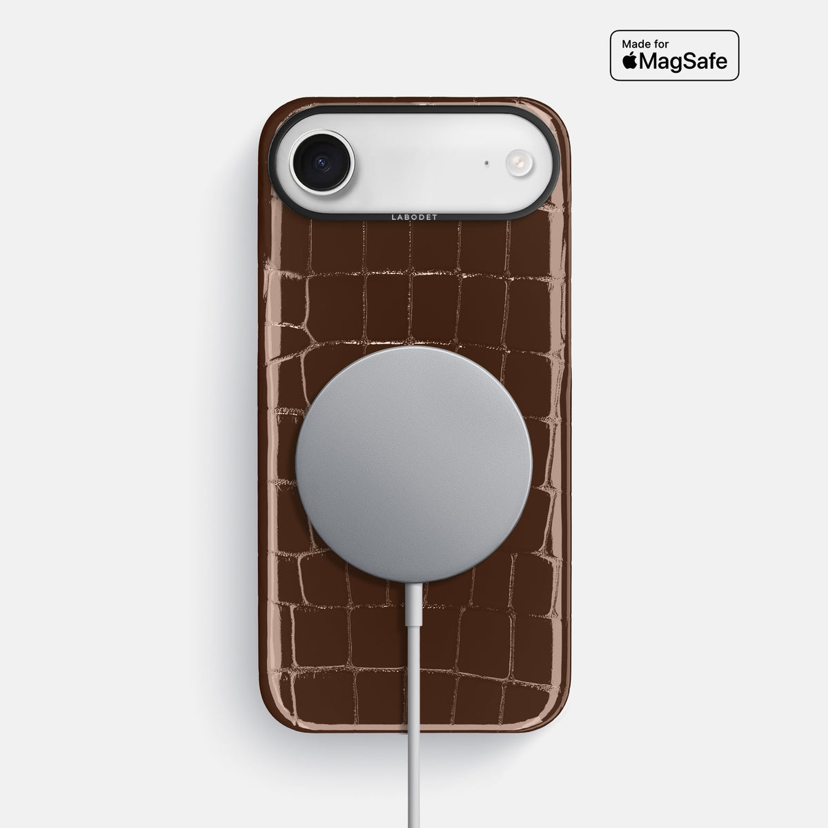 Classic Case For iPhone 17 Air In Shiny Alligator -5 | Brown-Black