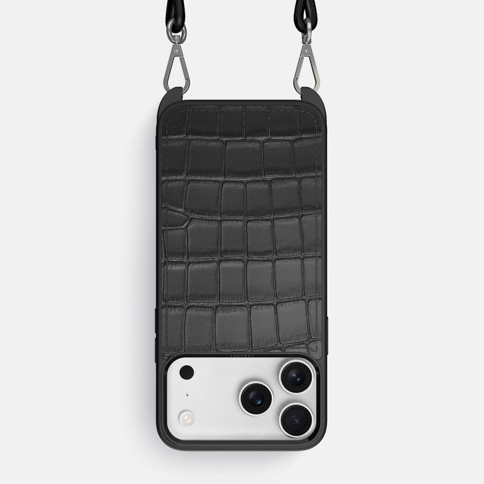 Crossbody Sport Case For iPhone 17 Pro Max In Alligator -1 | Grey