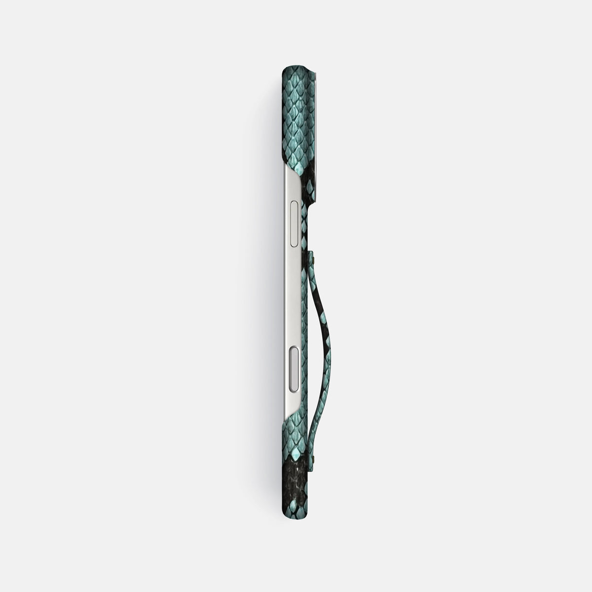 Finger Case For iPhone 17 Pro Max In Deluxe Python -3 | Blue-Lagoon-Steel