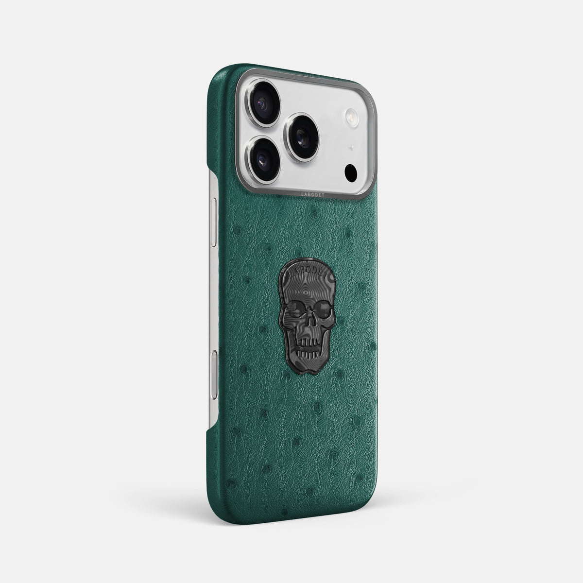 Classic Case With Carbon Skull For iPhone 17 Pro Max In Ostrich -2 | Forest-Green-Steel