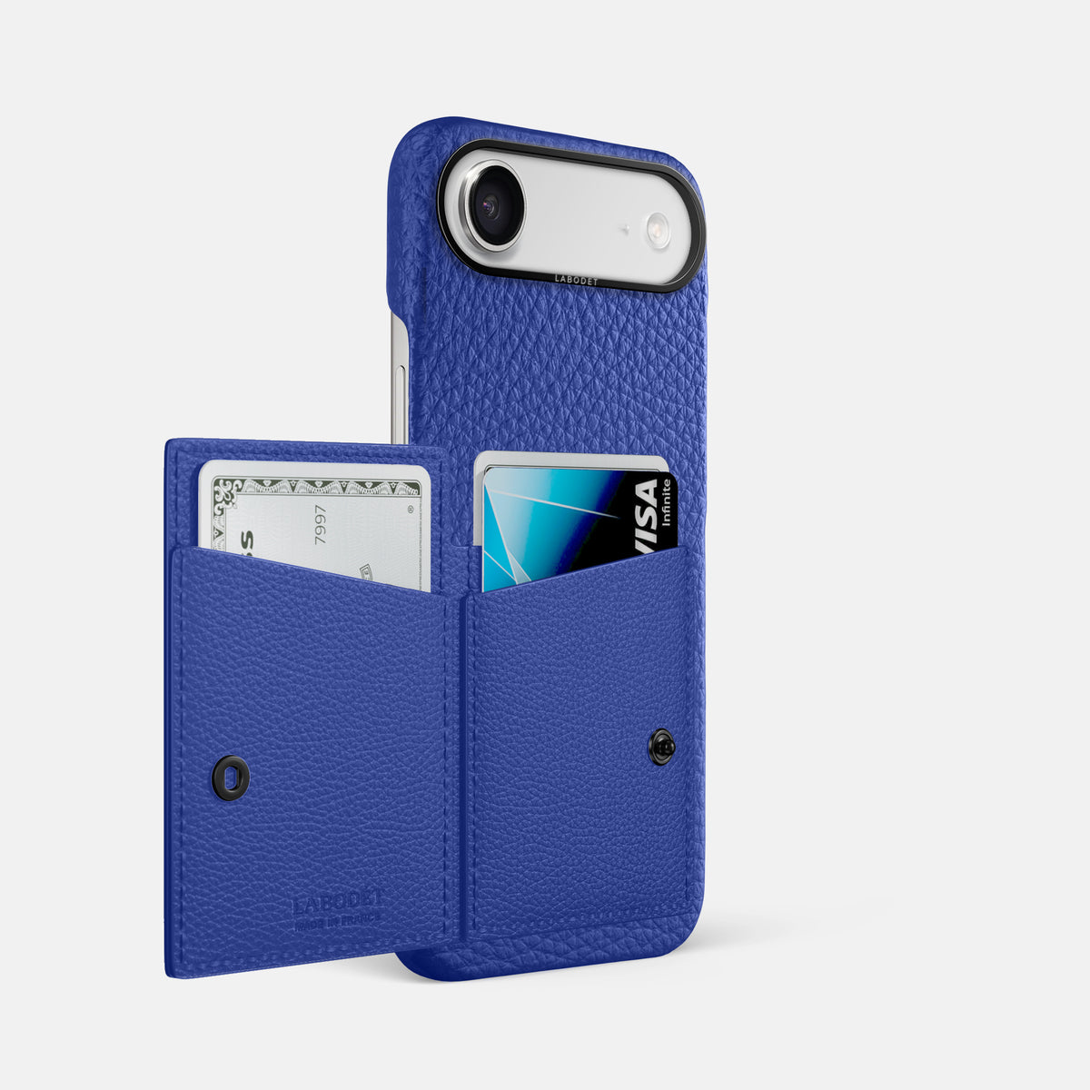 Bi-Fold Case For iPhone 17 Air In Calf -2 | Royal-Blue-Black