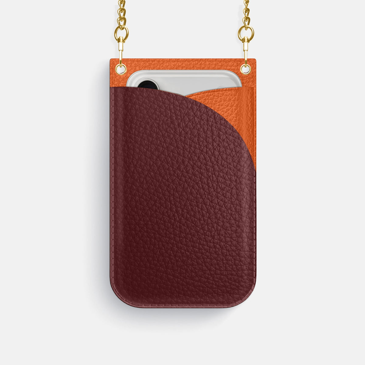 Crossbody Bag For iPhone 18 Pro In Calf -1 | Bordeaux-Gold