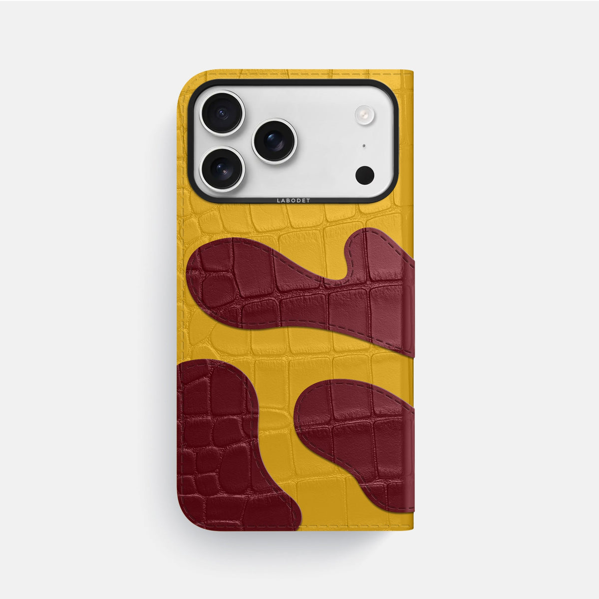 Camouflage Folio For iPhone 18 Pro Max In Alligator -3 | Yellow-Black