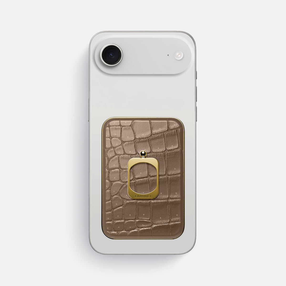 MagSafe Ring For iPhone 17 Air In Porosus Crocodile -2 | Fur-Brown-Gold