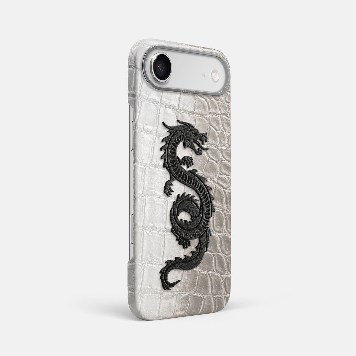 Classic Case With Carbon Dragon For iPhone 17 Air In Himalayan Crocodile -2 | Grey-Steel