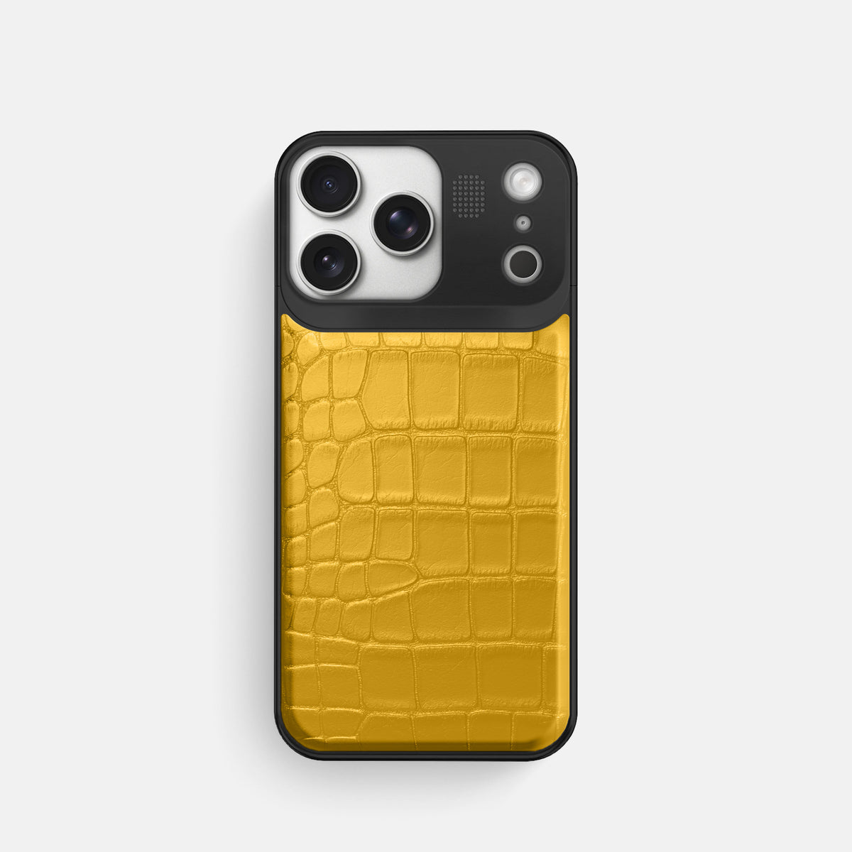 Metal Case For iPhone 17 Pro In Alligator -1 | Yellow-Black