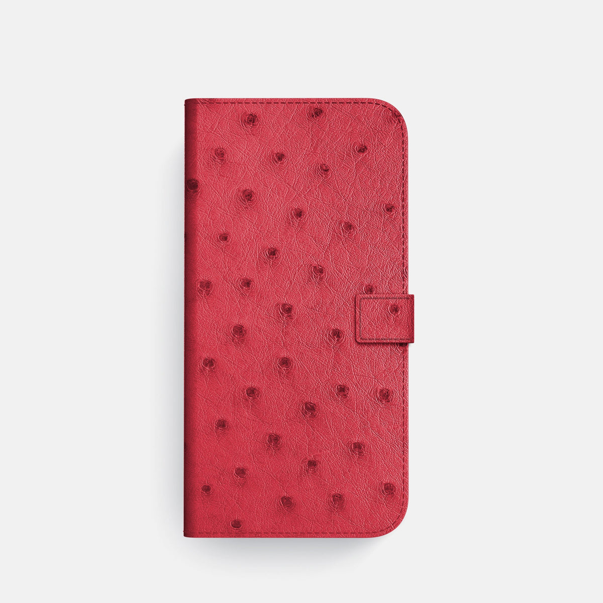 Folio Case with Clasp For iPhone 18 Pro In Ostrich -4 | Red-Black