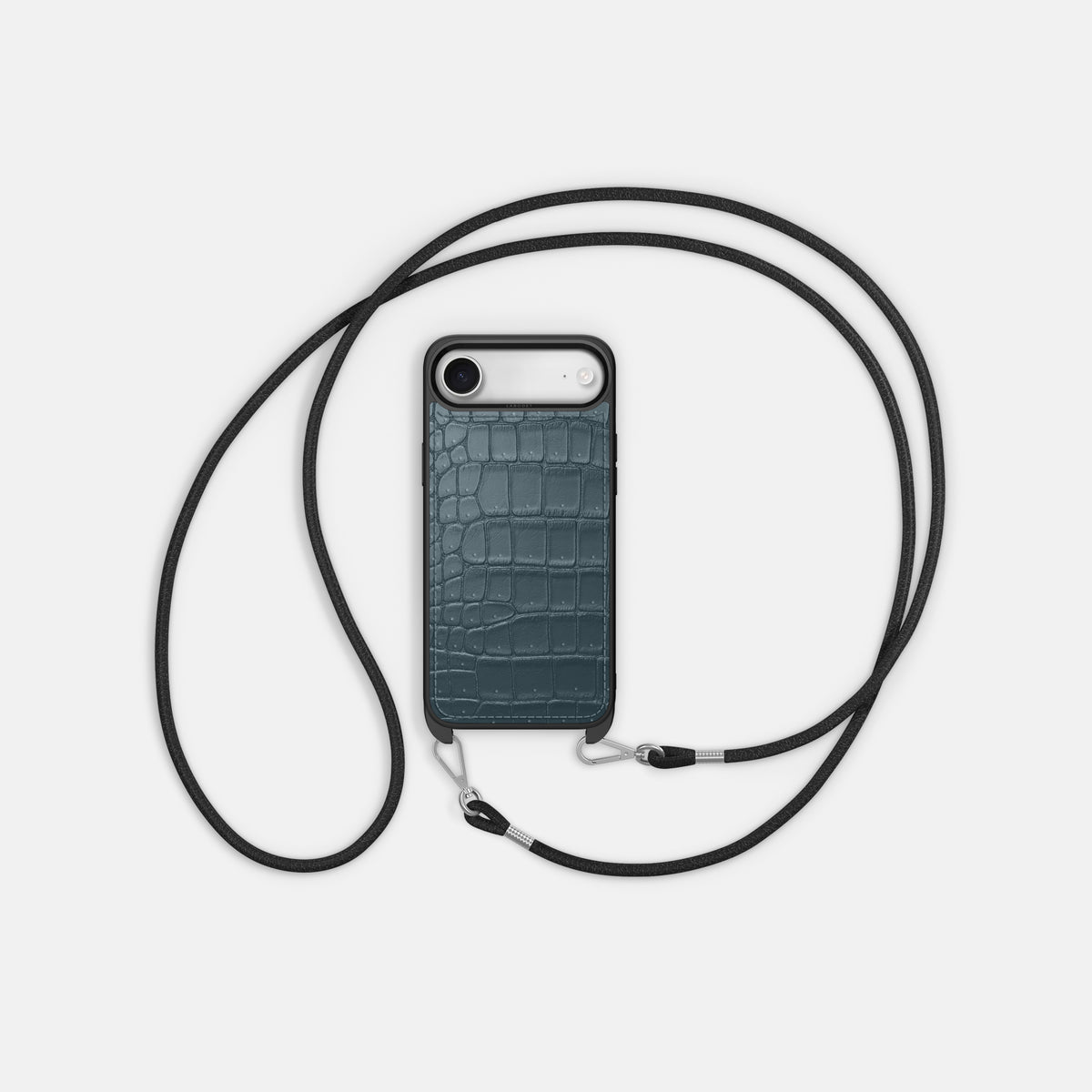 Crossbody Sport Case For iPhone 17 Air In Porosus Crocodile -5 | Denim