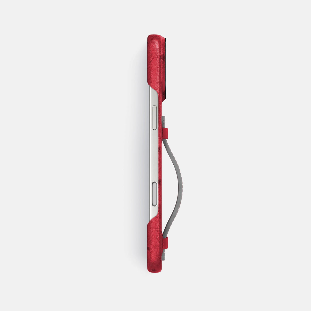 Center Handle Coloré For iPhone 18 Pro Max In Ostrich -2 | Red-Black