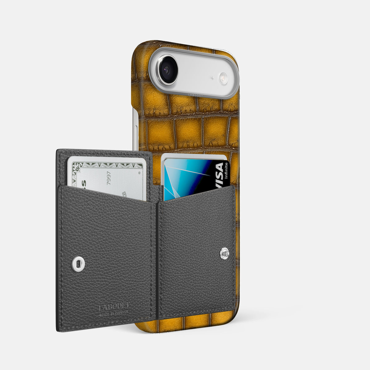 Bi-Fold Case For iPhone 17 Air In Patina Alligator -2 | Sydney-Steel