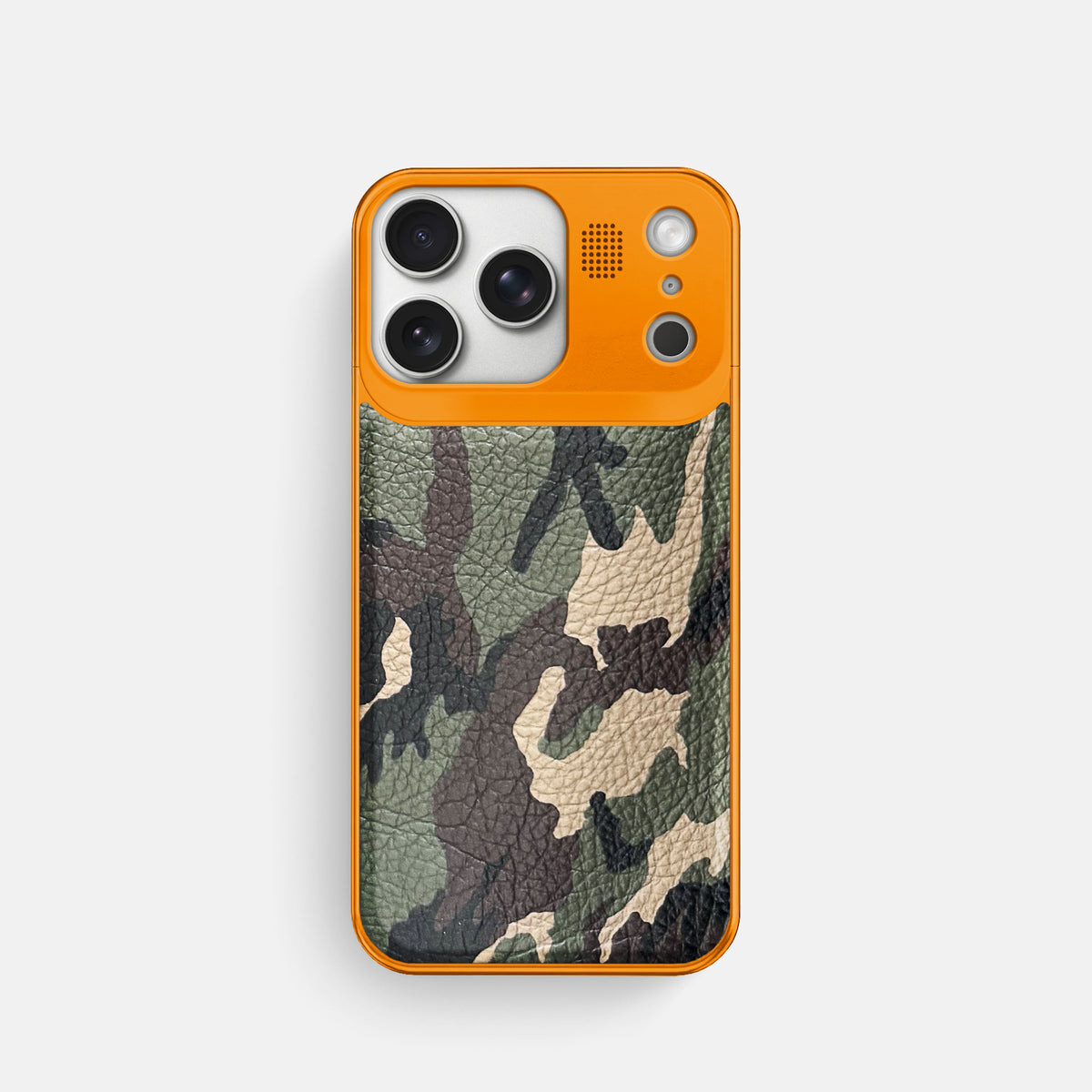 Metal Case For iPhone 17 Pro In Calf -1 | Camouflage-Orange