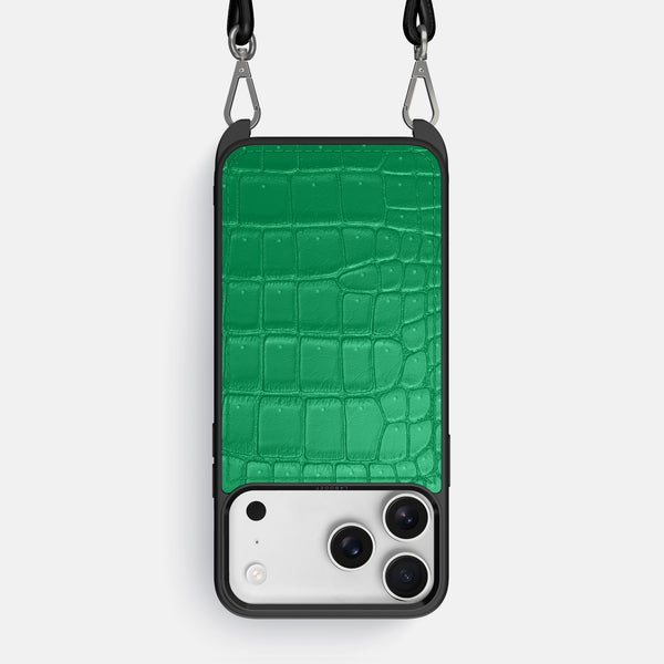 Crossbody Sport Case For iPhone 17 Pro Max In Porosus Crocodile