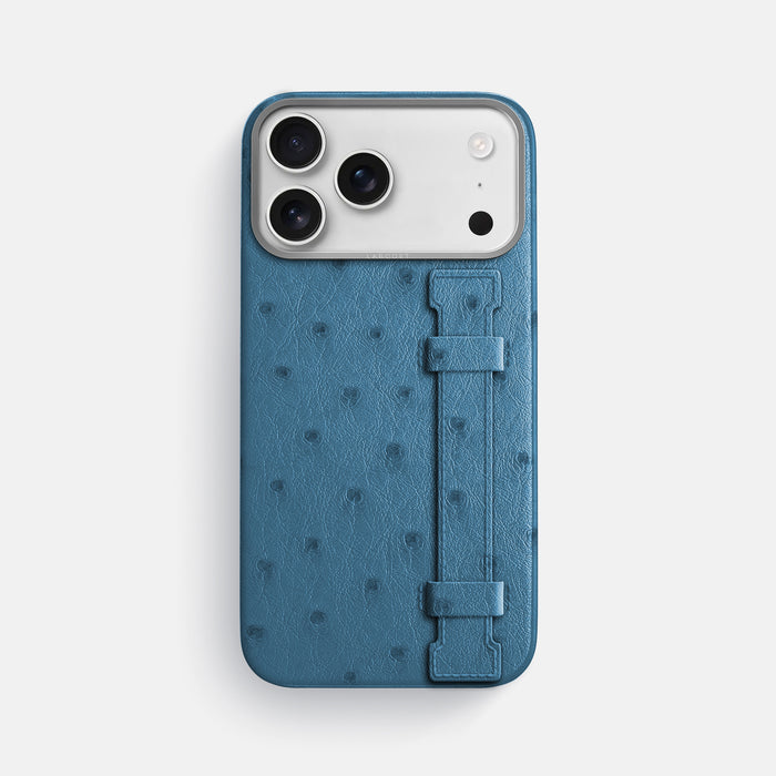 Handle Case For iPhone 17 Pro Max In Ostrich -1 | Blue-Jeans-Steel