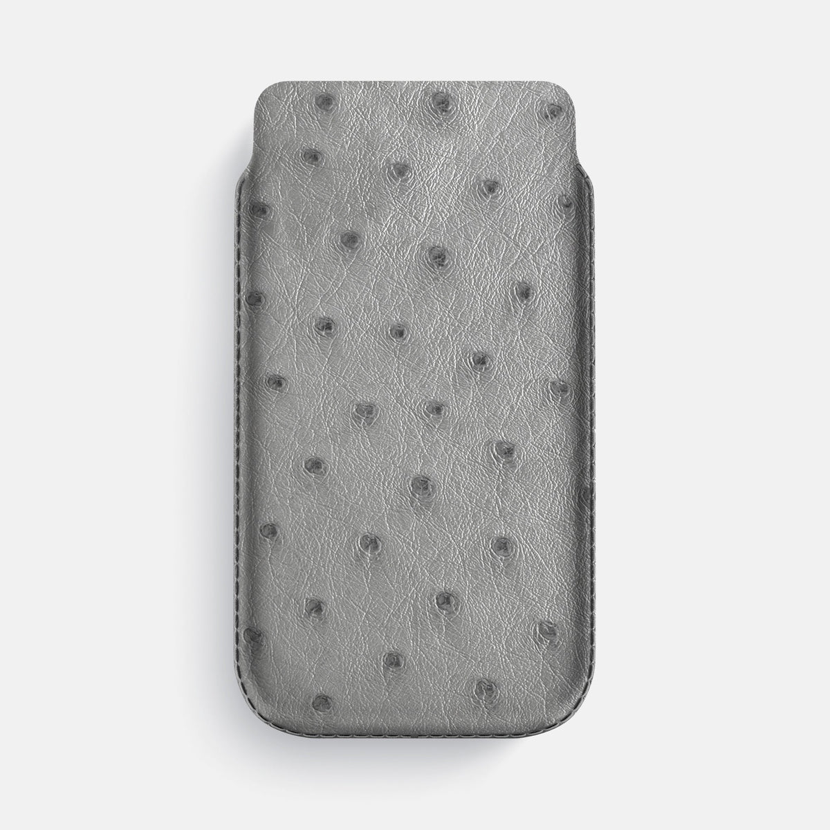 Pouch Case For iPhone 18 Pro Max In Ostrich -1 | Silver