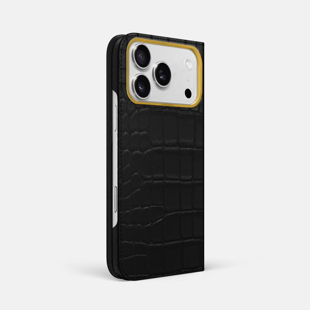 Folio Case For iPhone 17 Pro Max In Alligator -1 | Black-Gold