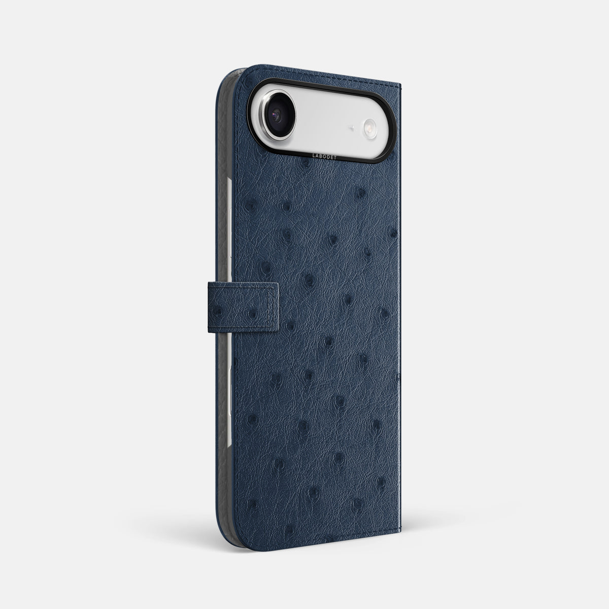 Folio Case with Clasp For iPhone 17 Air In Ostrich -1 | Navy-Blue-Black