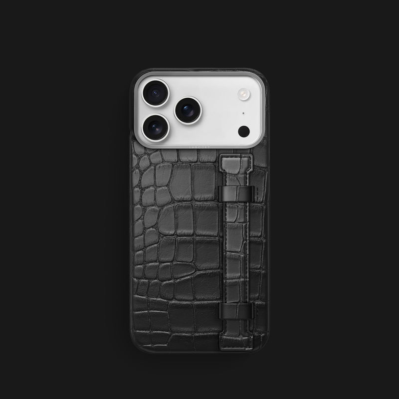 Handle Case Edition Black For iPhone 17 Pro In Alligator -1 | Edition-Black-Steel