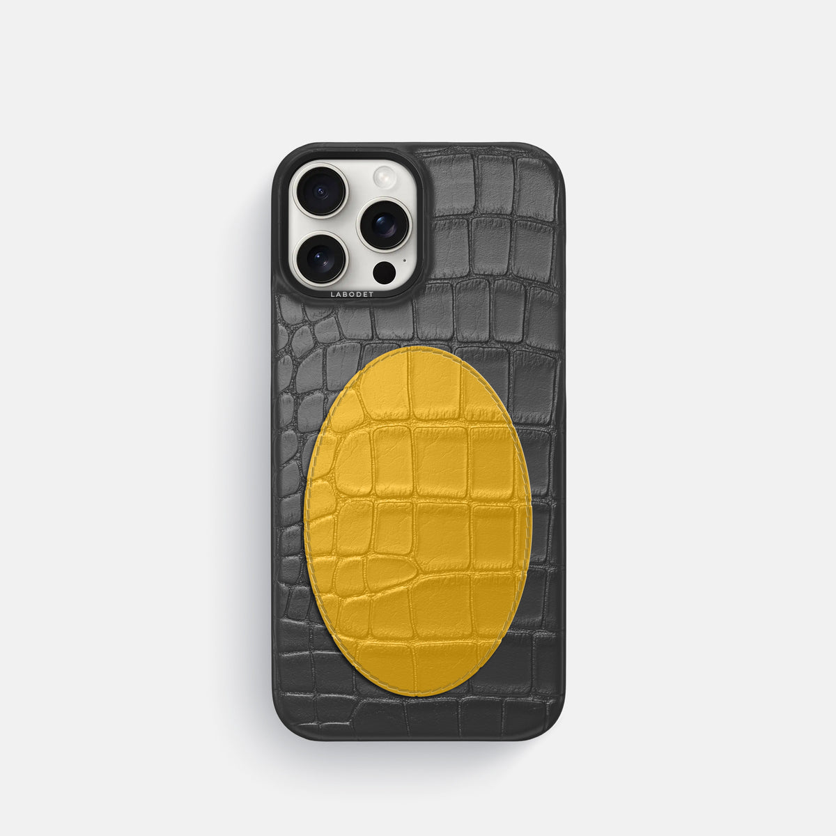 Classic Case With Oval For iPhone 16 Pro In Alligator -1 | Grey-Black