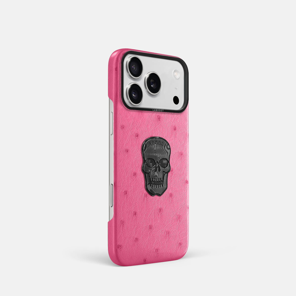 Classic Case With Carbon Skull For iPhone 17 Pro In Ostrich -2 | Pink-Black