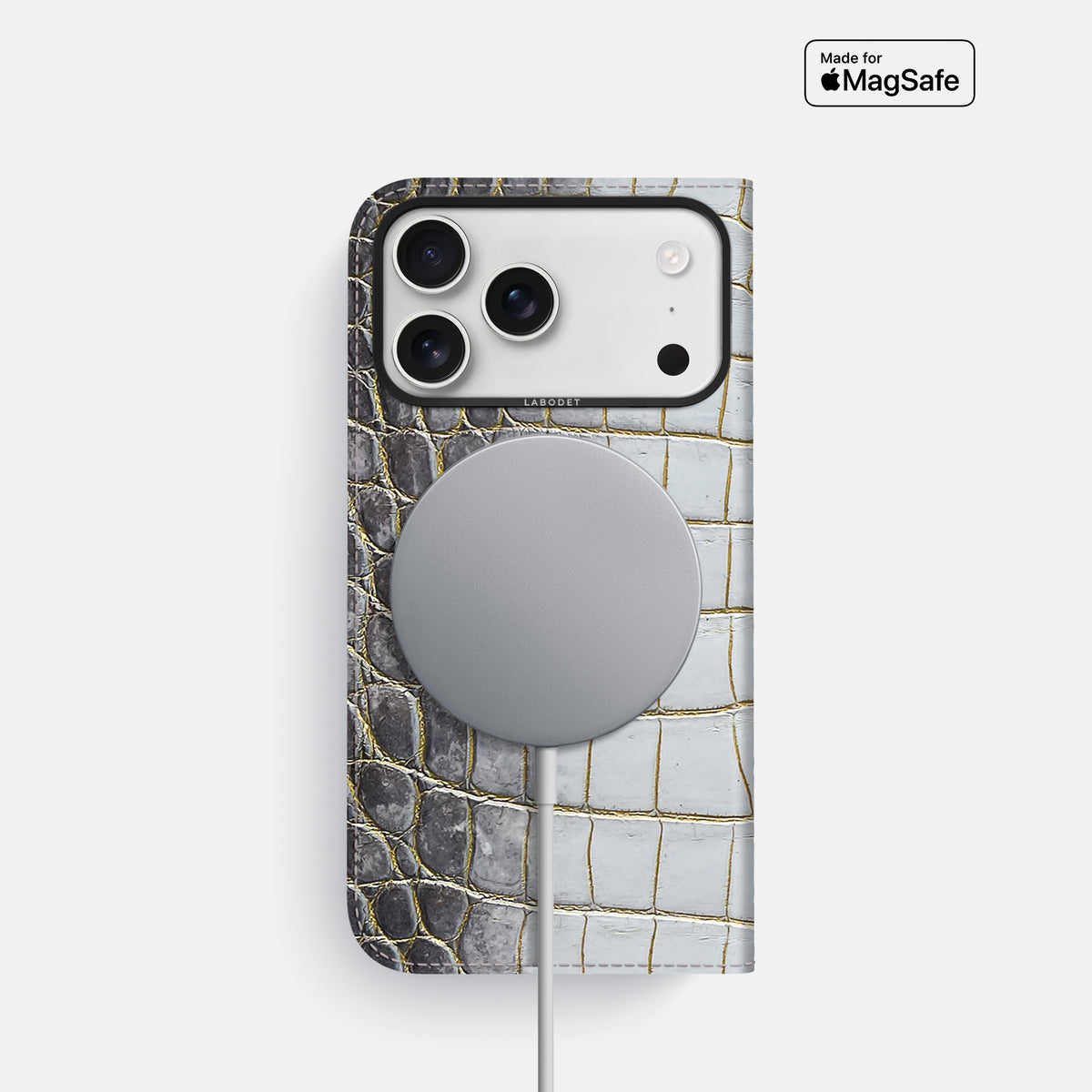 Folio Case For iPhone 17 Pro In Himalayan Crocodile -3 | Gold-Black