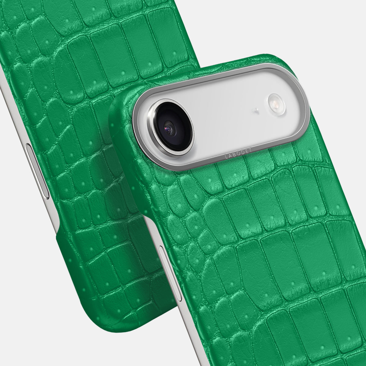 Classic Case For iPhone 17 Air In Porosus Crocodile -6 | Cactus-Green-Steel