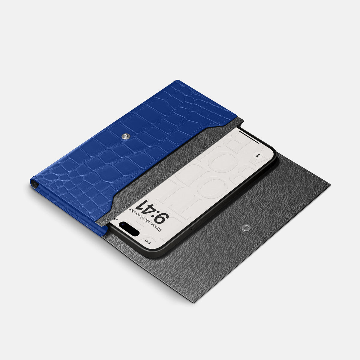 Wallet Case For iPhone 17 Air In Alligator -2 | Royal-Blue