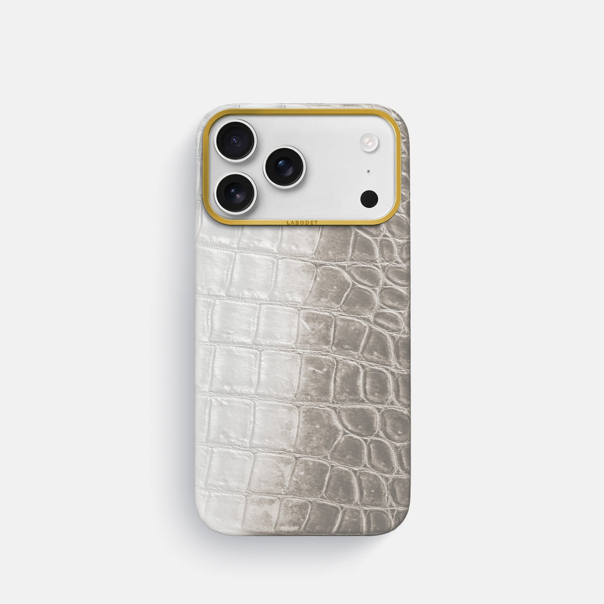 Classic Case For iPhone 18 Pro In Himalayan Crocodile -1 | Grey-Gold
