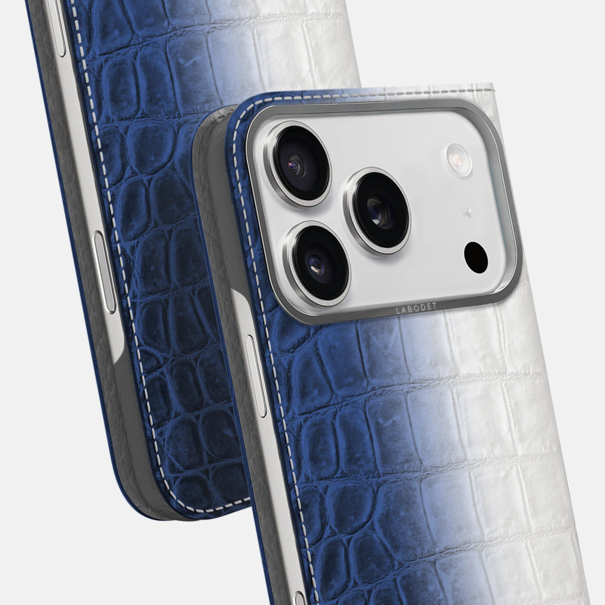 Folio Case For iPhone 17 Pro Max In Himalayan Crocodile -5 | Navy-Blue-Steel