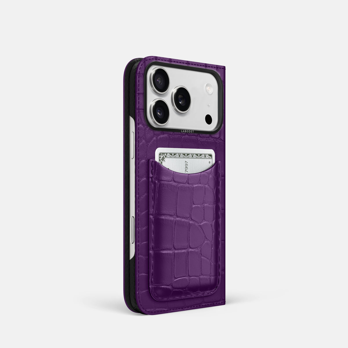 Folio Case with Card For iPhone 17 Pro In Alligator -1 | Purple-Black