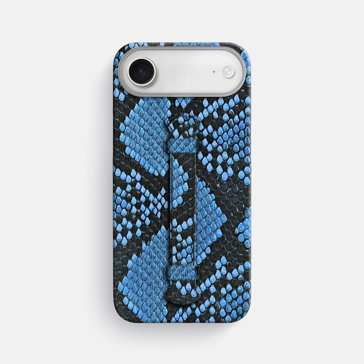 Center Handle For iPhone 17 Air In Deluxe Python -1 | Blue-Jeans-Steel