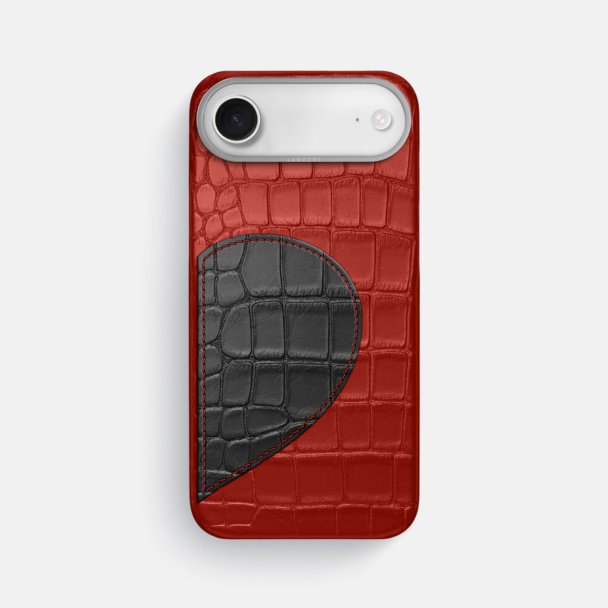 Classic Case With Half Heart - Right For iPhone 17 Air In Alligator -1 | Red-Steel