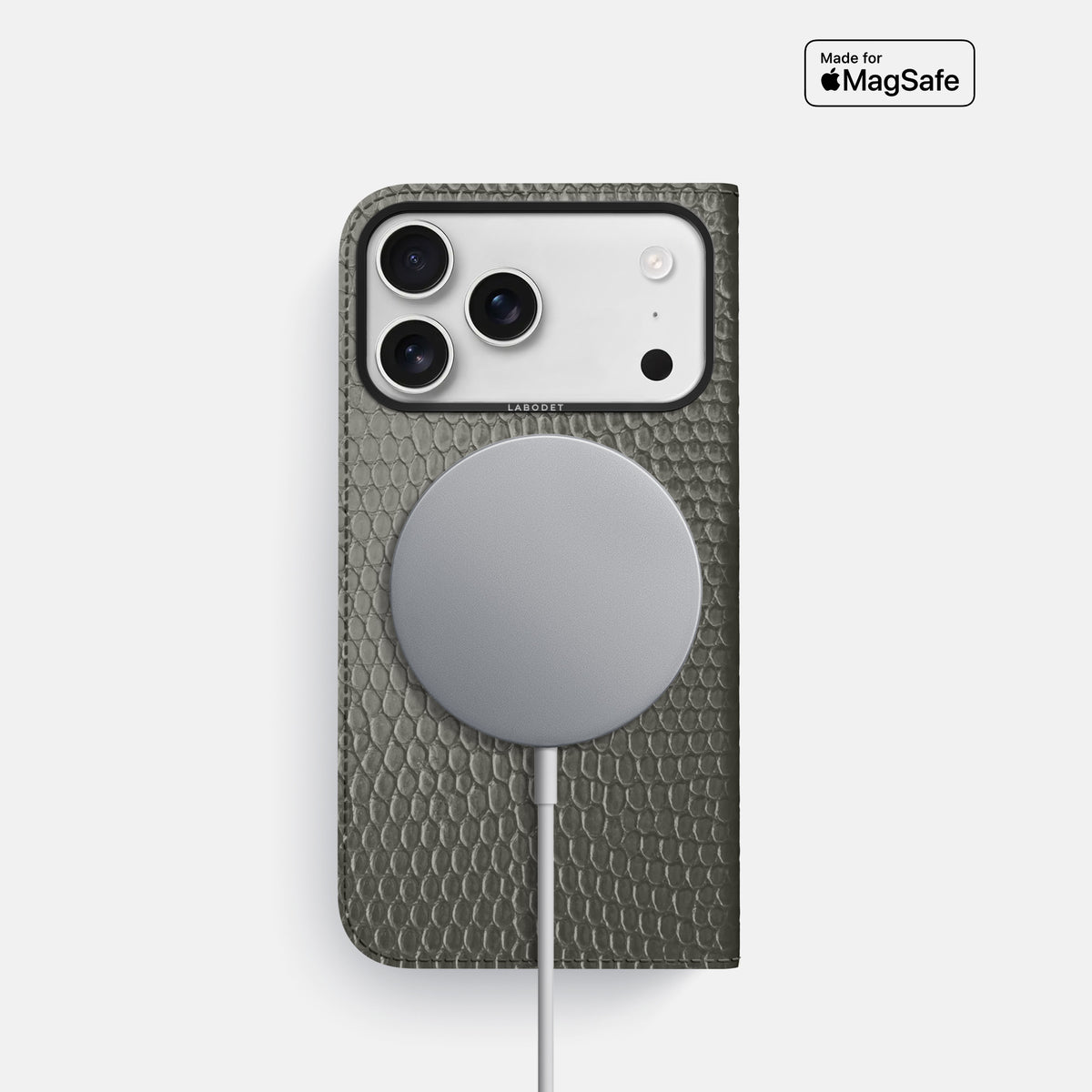 Folio Case For iPhone 17 Pro In Lizard -3 | Grey-Black