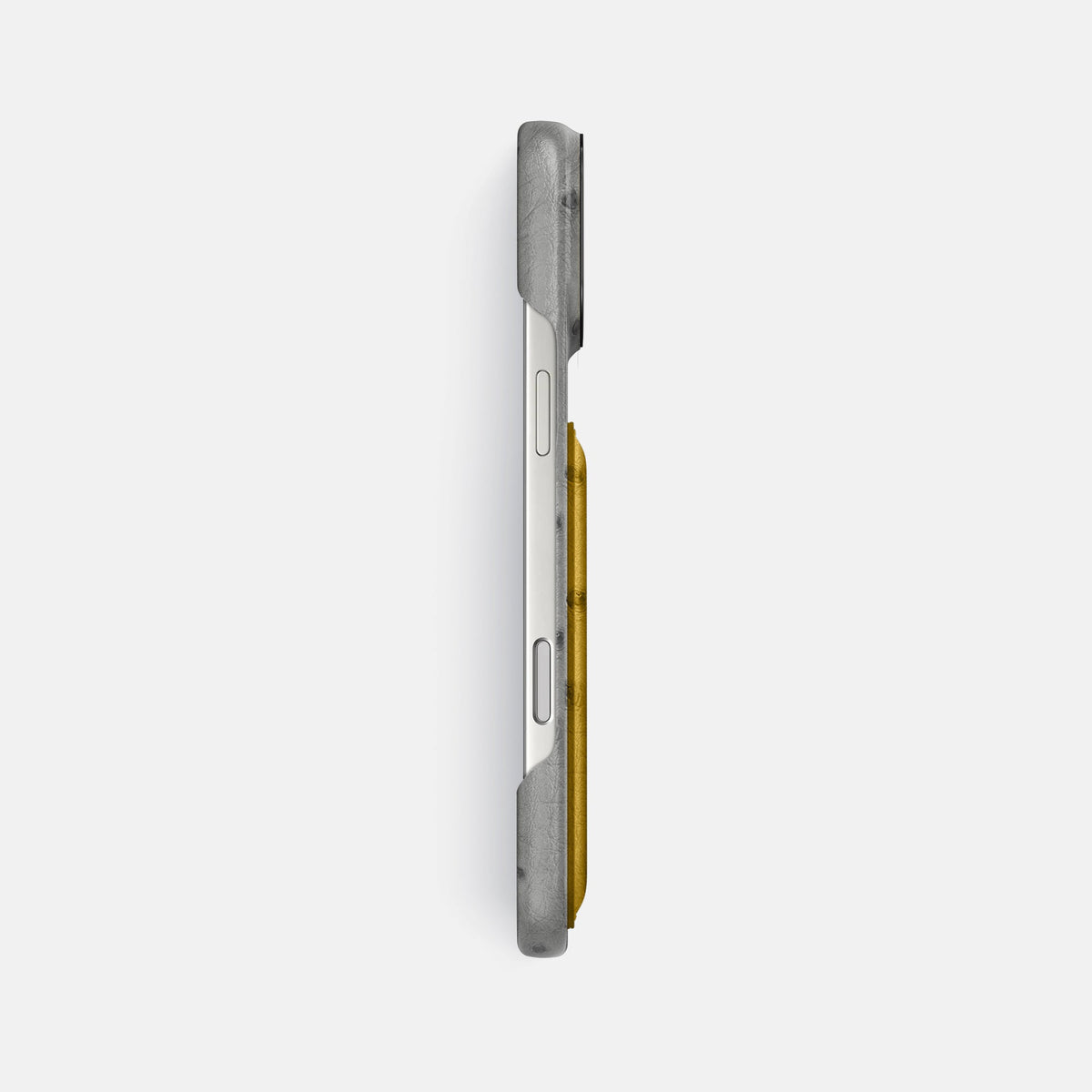 Double Card Case Coloré For iPhone 18 Pro Max In Ostrich -3 | Silver-Black