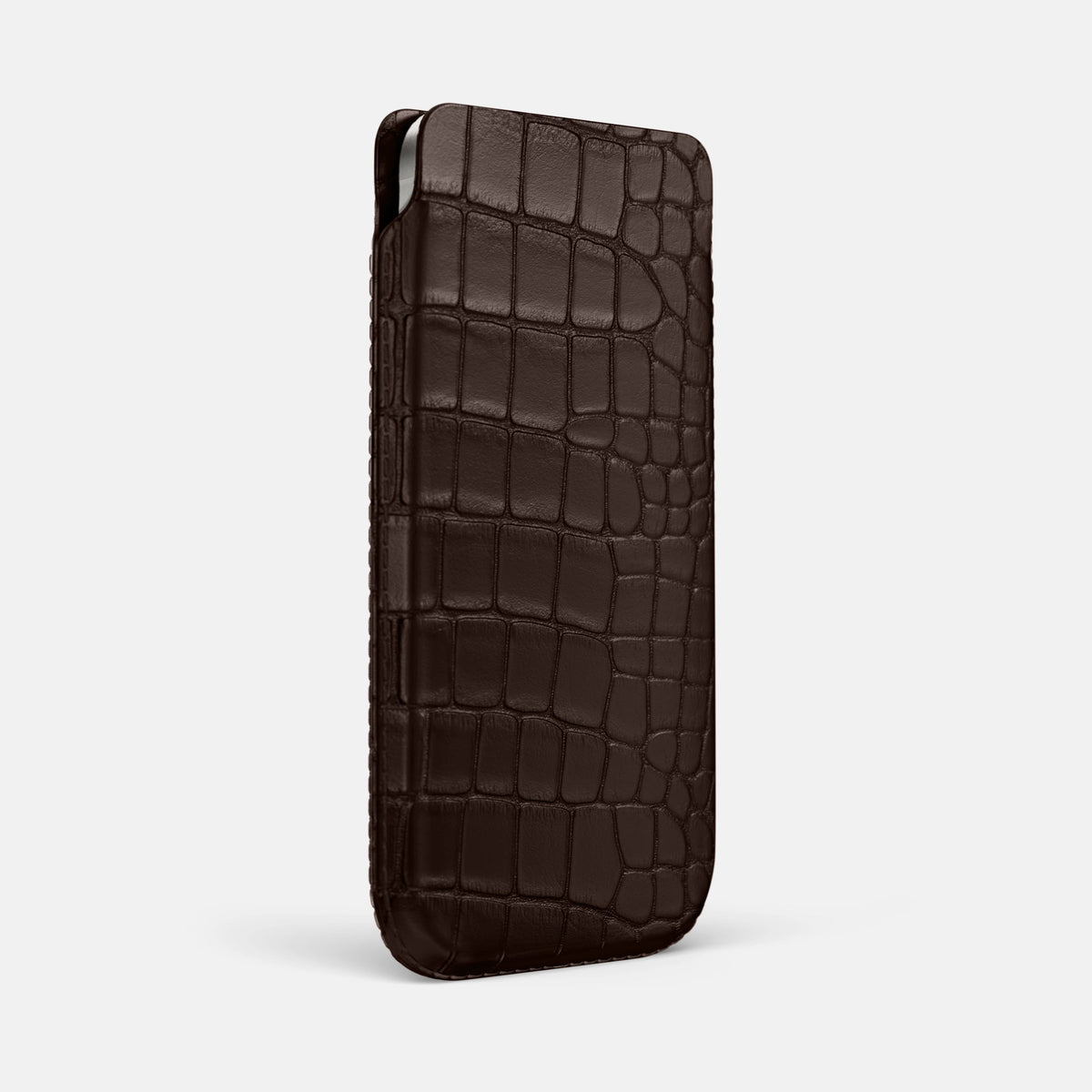 Pouch Case For iPhone 18 Pro Max In Alligator -2 | Dark-Brown