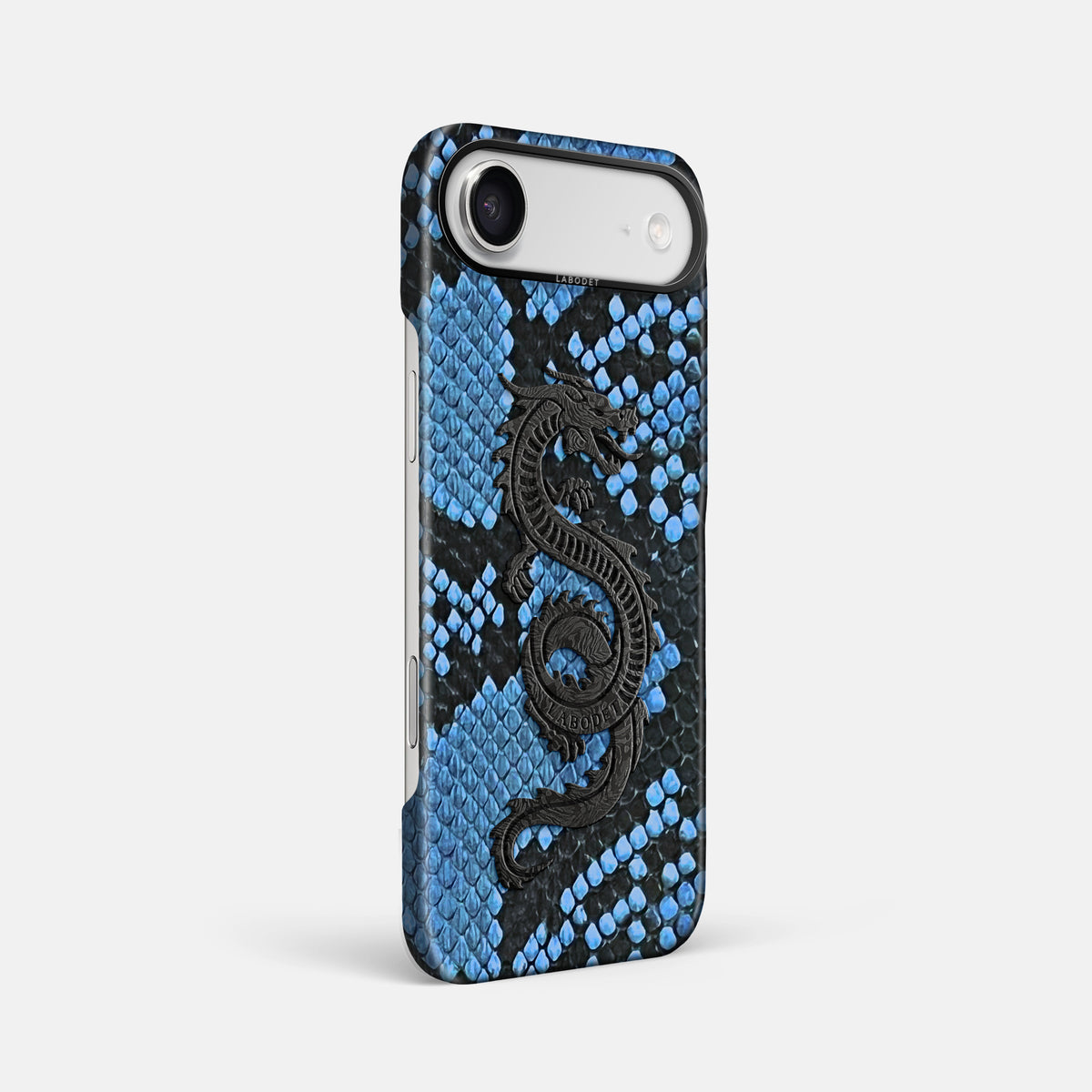 Classic Case With Carbon Dragon For iPhone 17 Air In Deluxe Python -2 | Blue-Jeans-Black